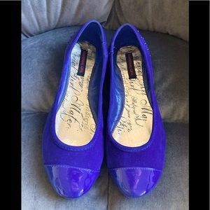 Blue flats with rhinestone- lightly used